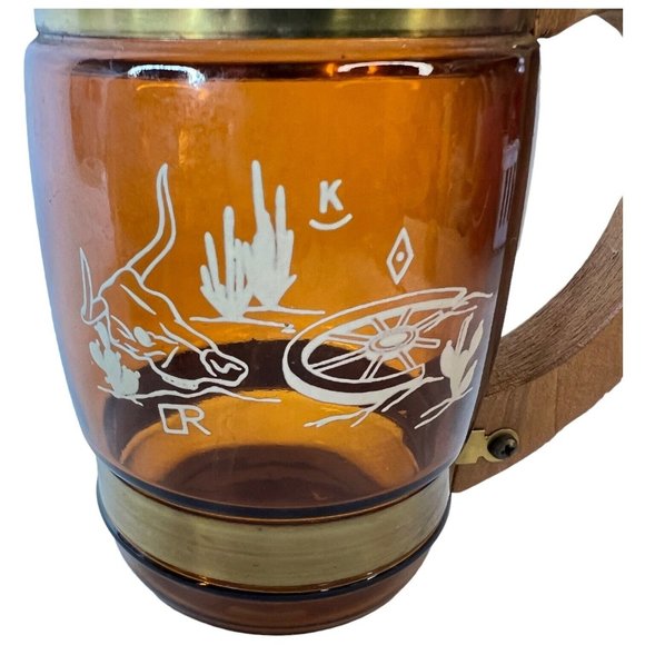 6 SiestaWare Western Roundup Barrel Mug Wood Handle Wagon Wheel Skull CampFire - Picture 14 of 14